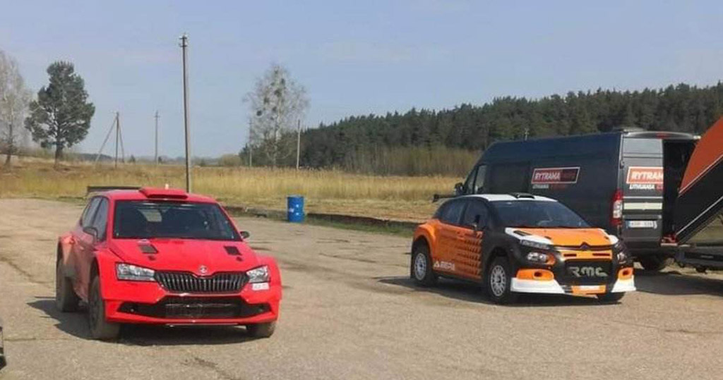 Du nauji automobiliai - E.Sladkevičiaus Škoda Fabia N5+ bei Pauliaus Beniušio Citroen C3 N5